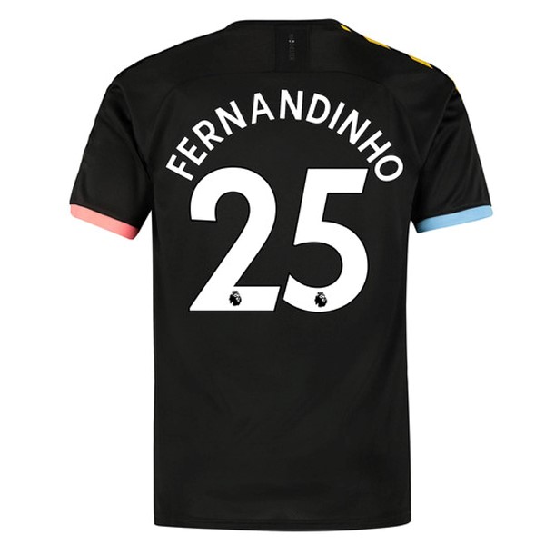 Trikot Manchester City NO.25 Fernandinho Auswarts 2019-20 Schwarz Fussballtrikots Günstig